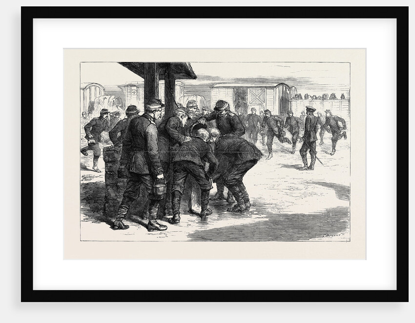 The War in the East, with the Russians: on the Way to the Front by Rail, Two Minutes for Refreshment by Anonymous