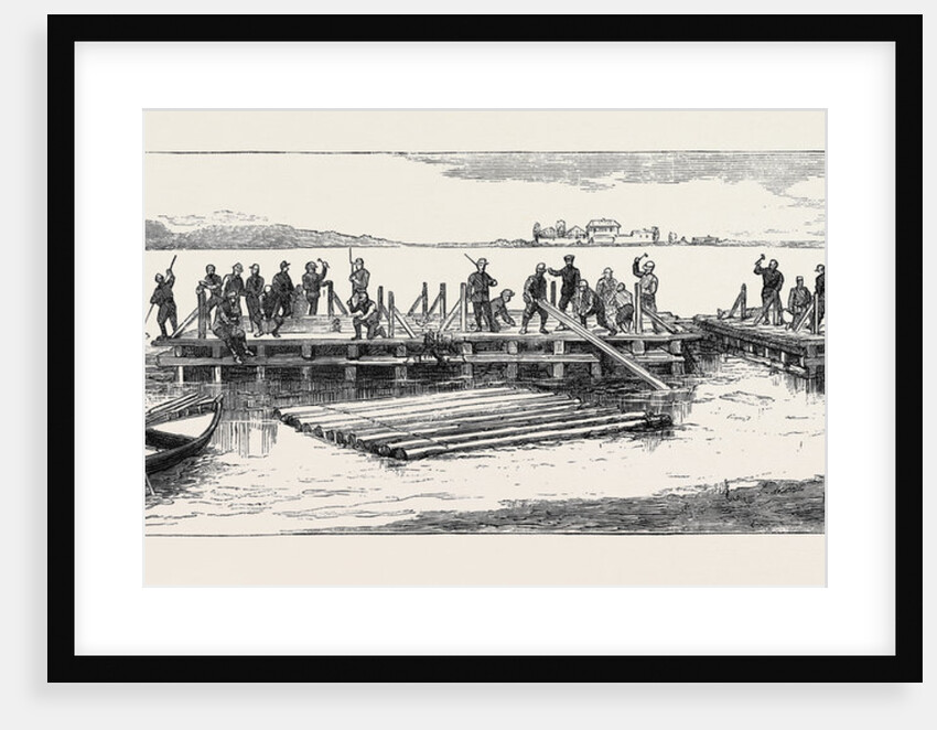 The War in the East, with the Russians on the Danube: Making Rafts on the Danube, Near Galatz by Anonymous