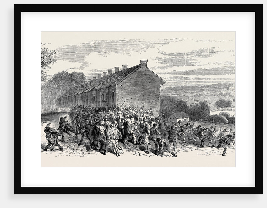 The Riots Near Sheffield: Police Charging the Mob, 1870 by Anonymous
