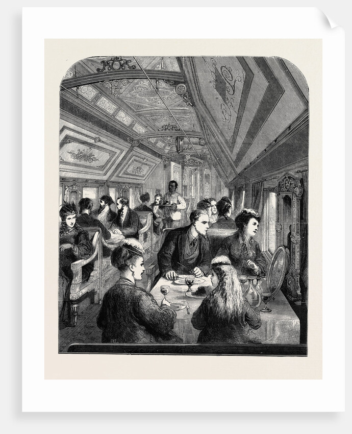 Dining Car on the Union Pacific Railway, 1870 by Anonymous