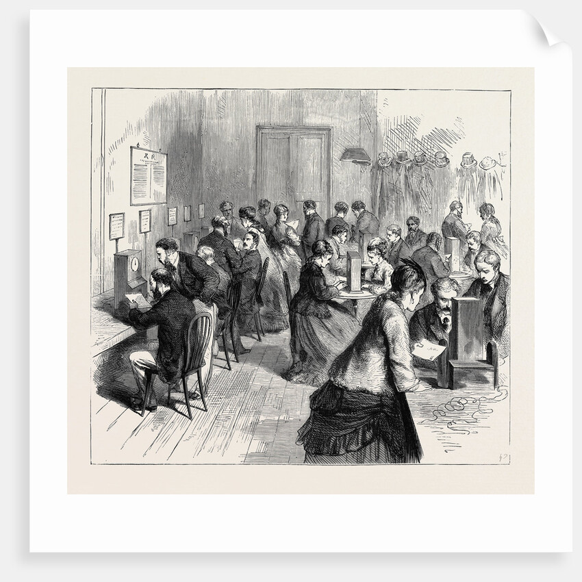 Telegraph Instruction at the General Post Office Building in St. Martin's-Le-Grand, 1870 by Anonymous