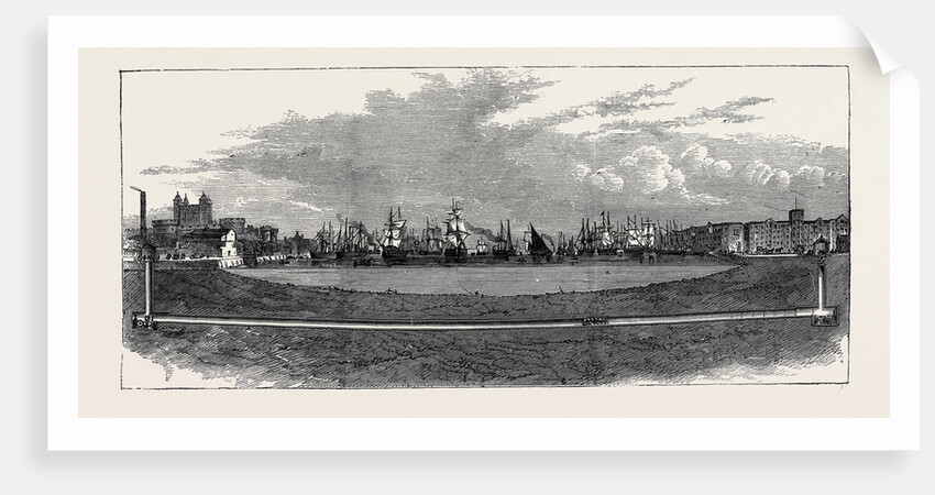 The Thames Subway, Section; the New Subway Running from Tower Hill to Vine Street, Tooley Street. 1870 by Anonymous