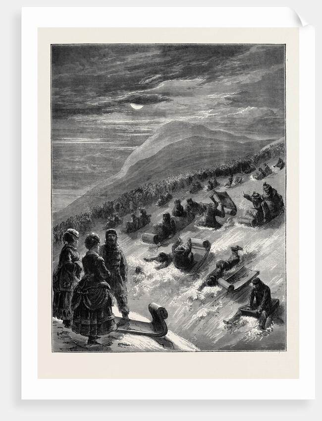 Tobogganing or sledging in Canada, 1870 by Anonymous