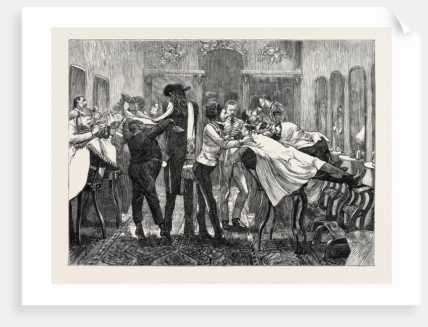 Barber's Saloon, New York, 1870 by Anonymous