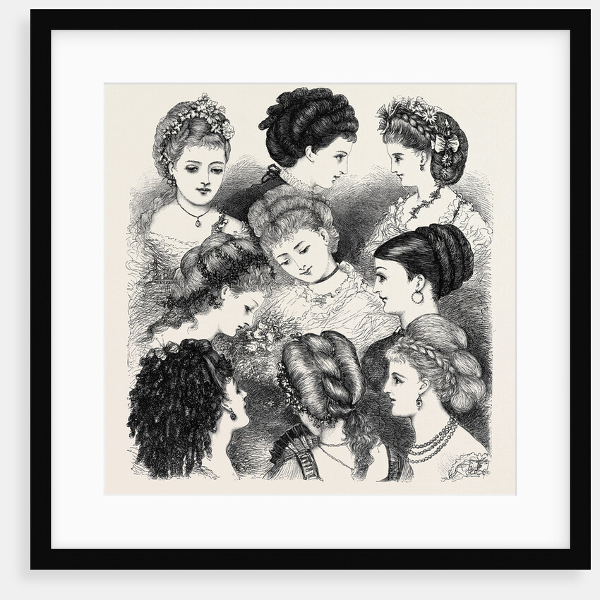 The Present Fashions in Hair, 1870 by Anonymous