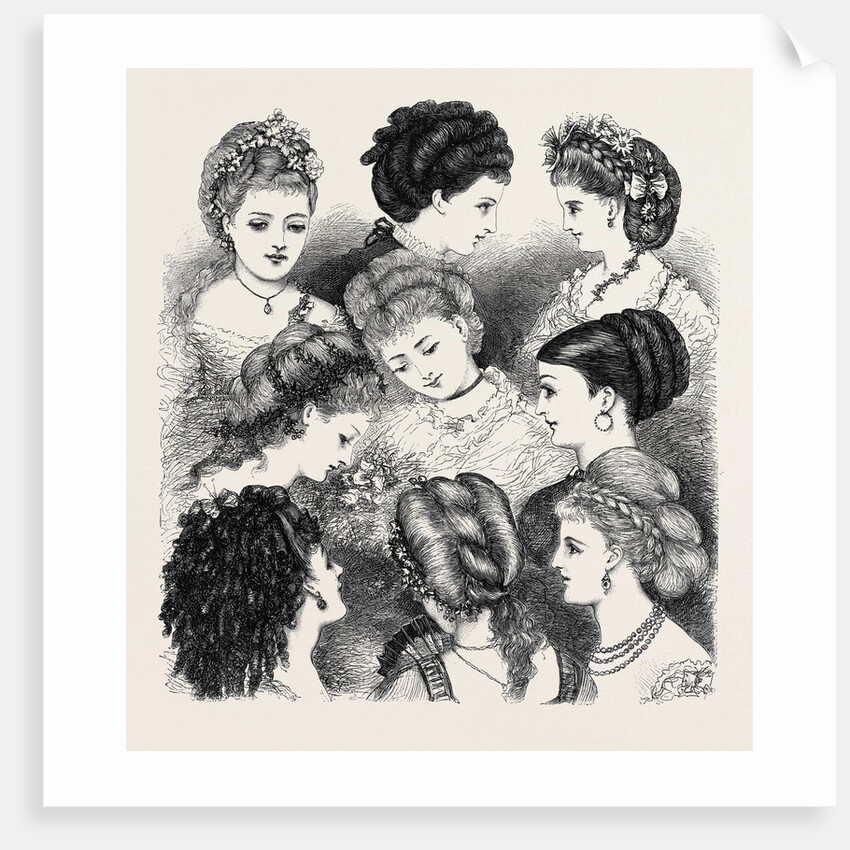 The Present Fashions in Hair, 1870 by Anonymous