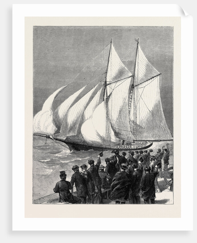 The Sappho Rounding the Vectis, and Setting Her Balloon-Canvas, 1870 by Anonymous