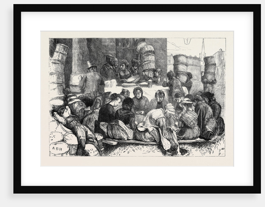 Early Morning in Covent Garden Market, Shelling Peas, London, 1870 by Anonymous