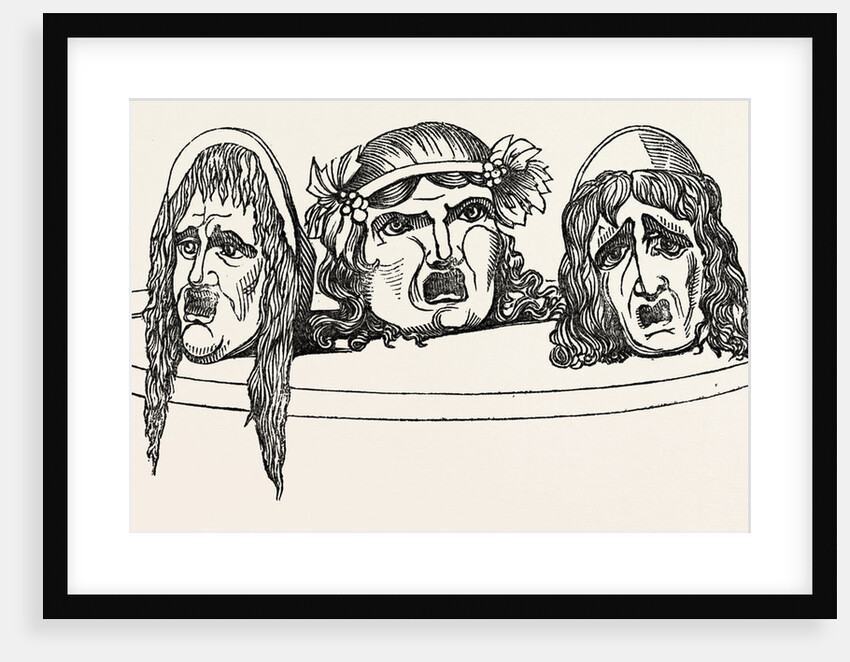 Tragic Masks from Pompeii Italy by Anonymous