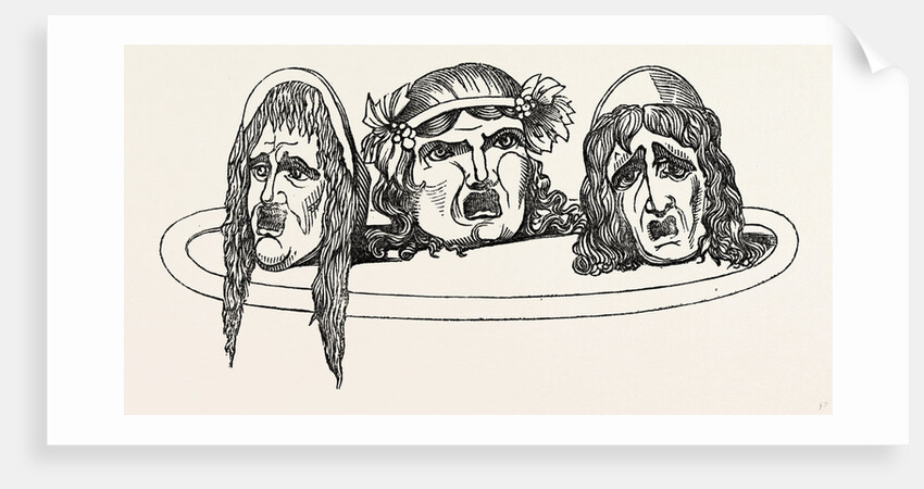 Tragic Masks from Pompeii Italy by Anonymous