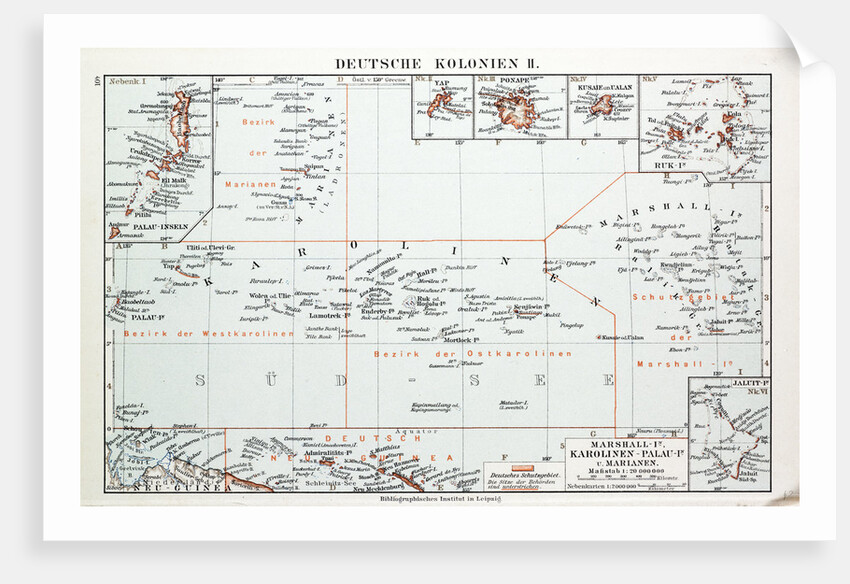 Map of German Colonies German New Guinea 1899 by Anonymous