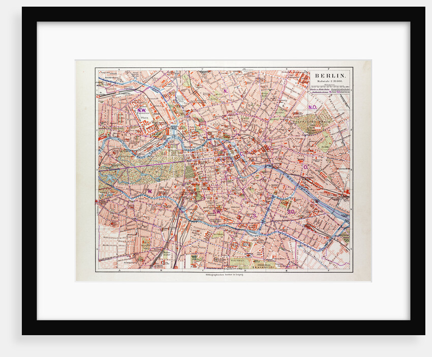 Map of Berlin Germany 1899 by Anonymous