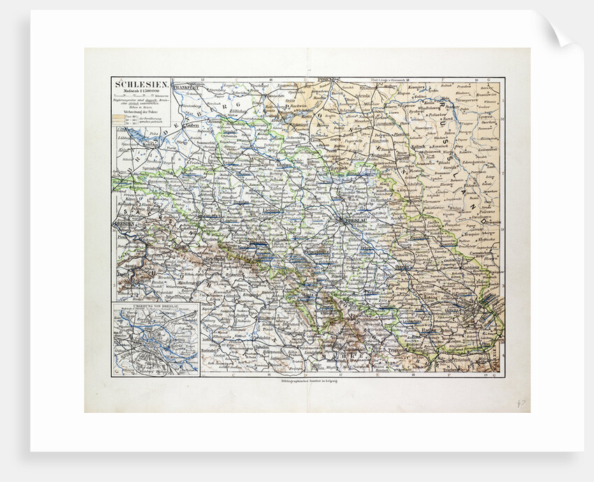 Map of Silesia Poland 1899 by Anonymous