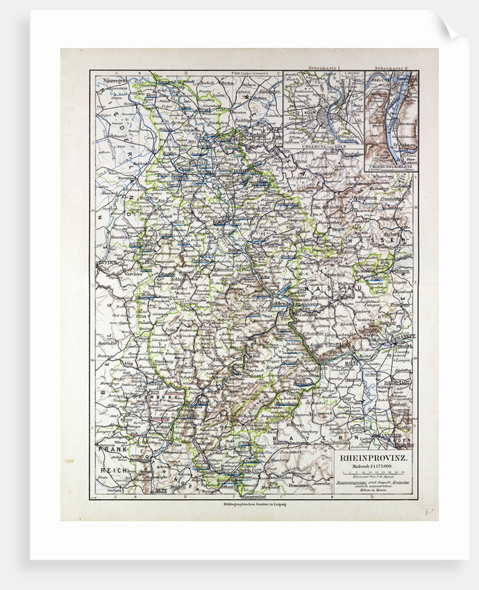 Map of the Rheinprovinz Germany 1899 by Anonymous