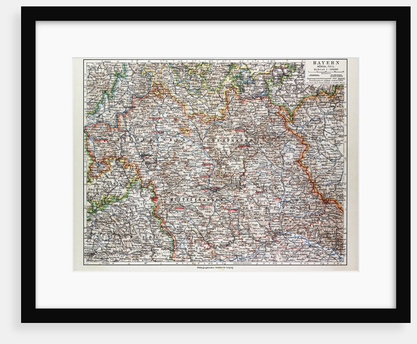 Map of the Northern Part of Bavaria Germany 1899 by Anonymous