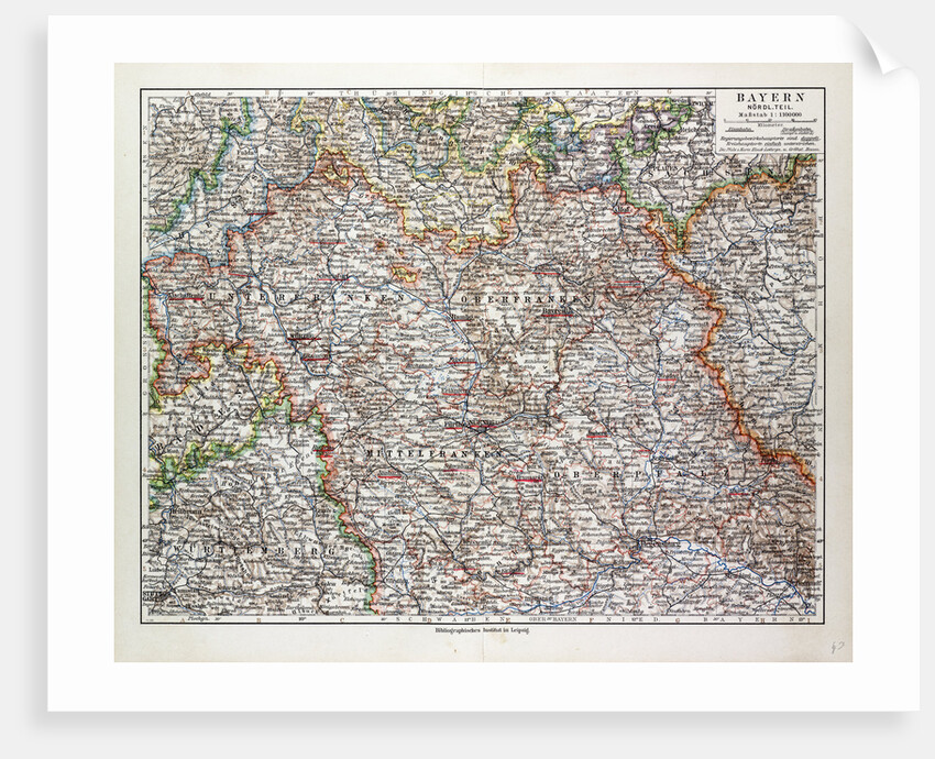 Map of the Northern Part of Bavaria Germany 1899 by Anonymous