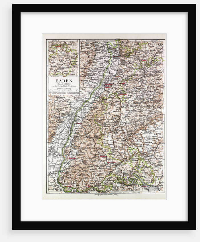 Map of Baden Germany 1899 by Anonymous