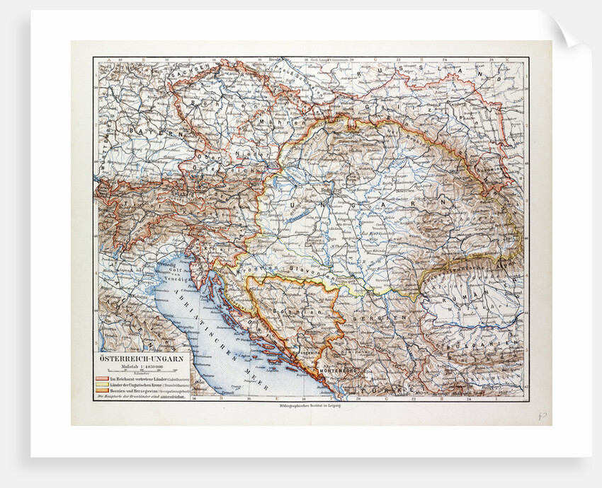 Map of Austria-Hungary 1899 by Anonymous