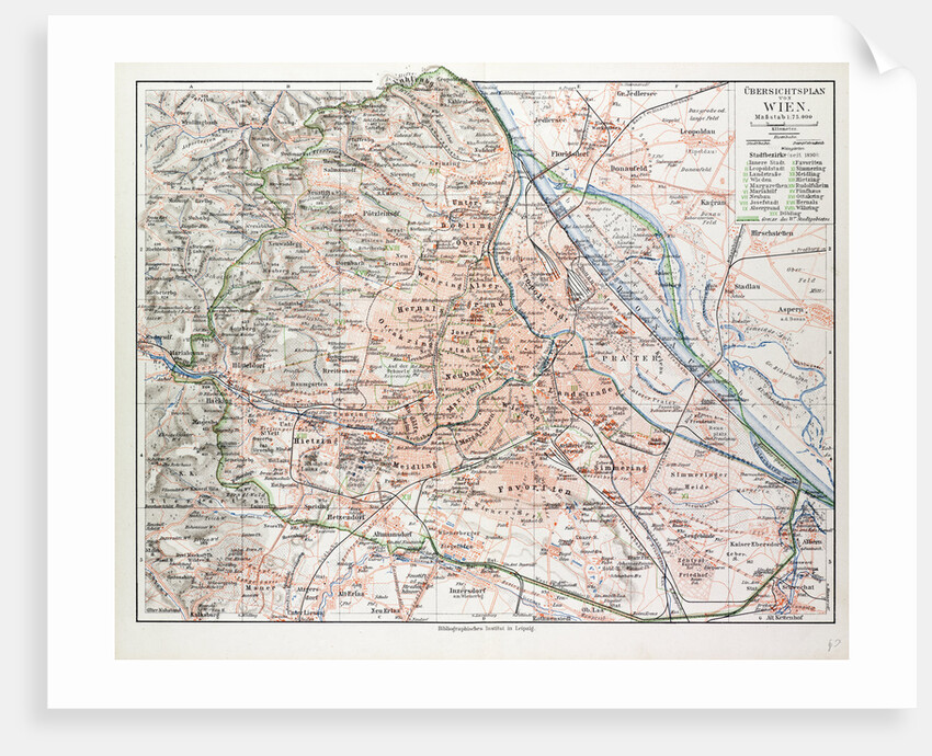 Map of Vienna Austria 1899 by Anonymous