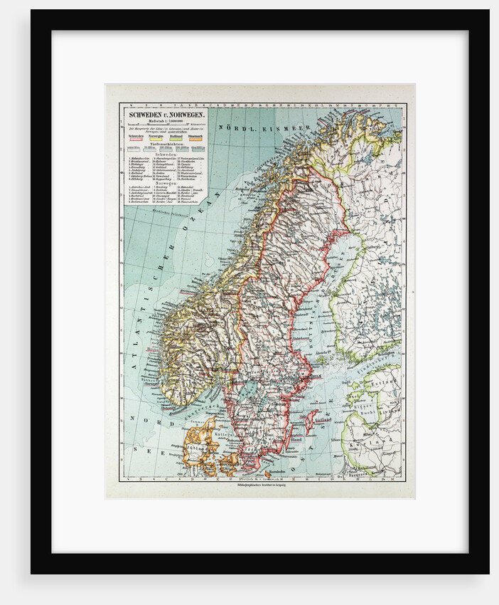 Map of Norway and Sweden 1899 by Anonymous