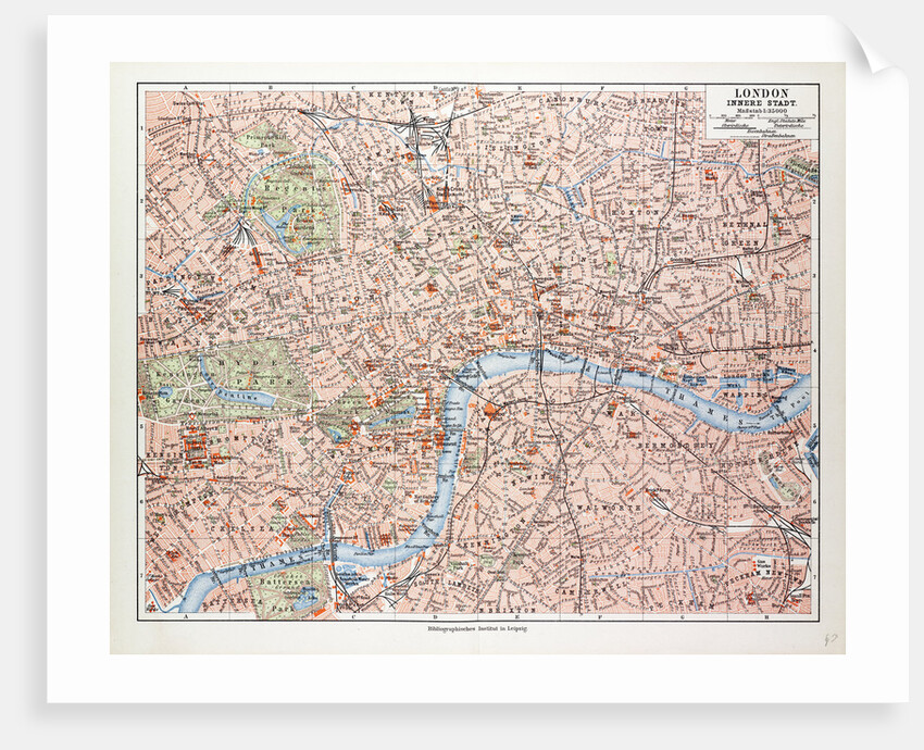 Map of the Centre of London Great Britain 1899 by Anonymous
