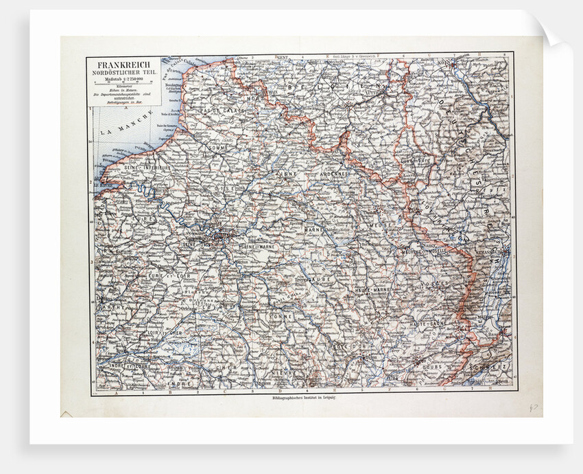 Map of the North Eastern Part of France 1899 by Anonymous