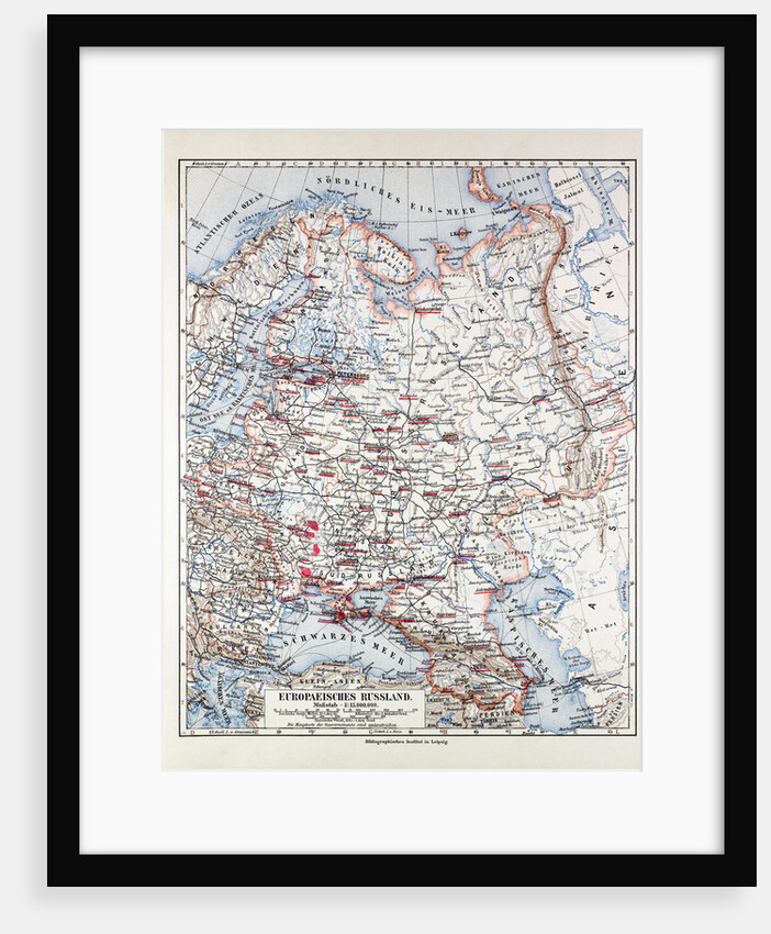 Map of the European Part of Russia 1899 by Anonymous