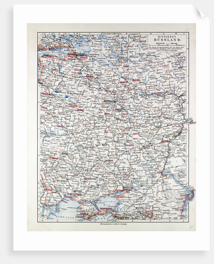 Map of Central Russia 1899 by Anonymous