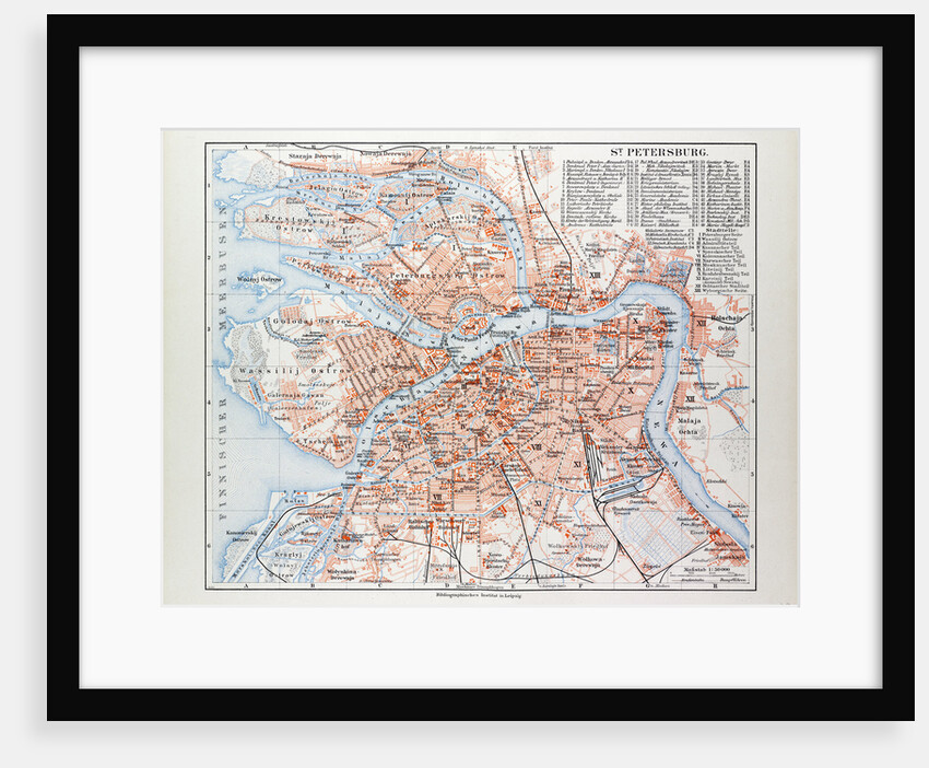 Map of St. Petersburg Russia 1899 by Anonymous