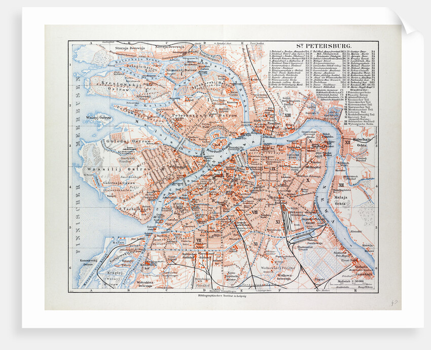 Map of St. Petersburg Russia 1899 by Anonymous