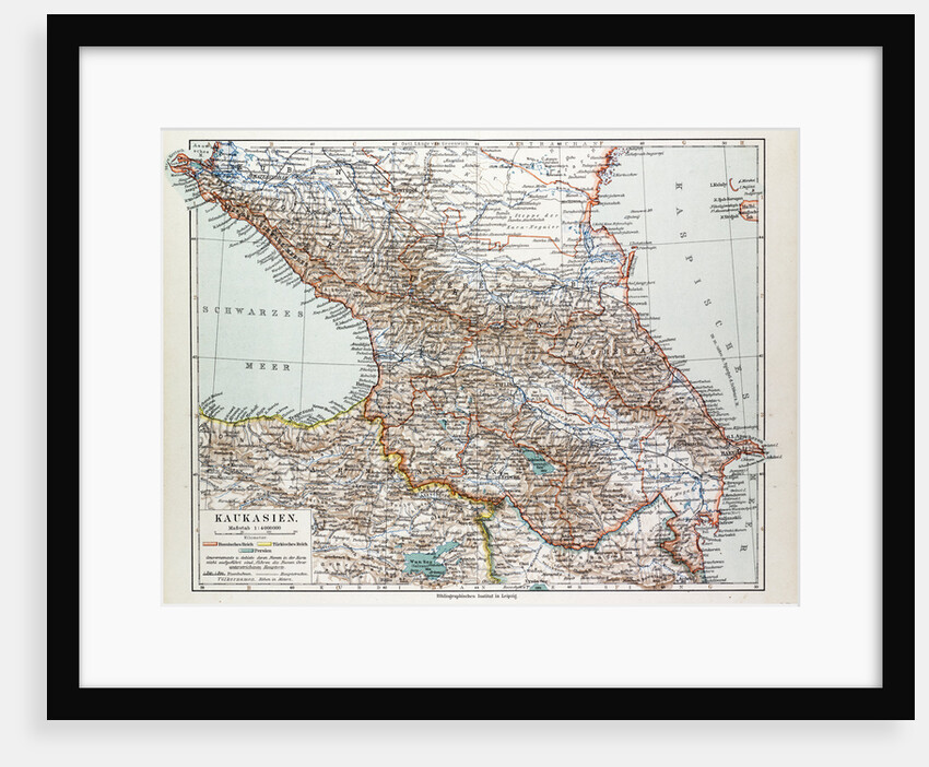 Map of Transcaucasia Georgia Azerbaijan Armenia 1899 by Anonymous
