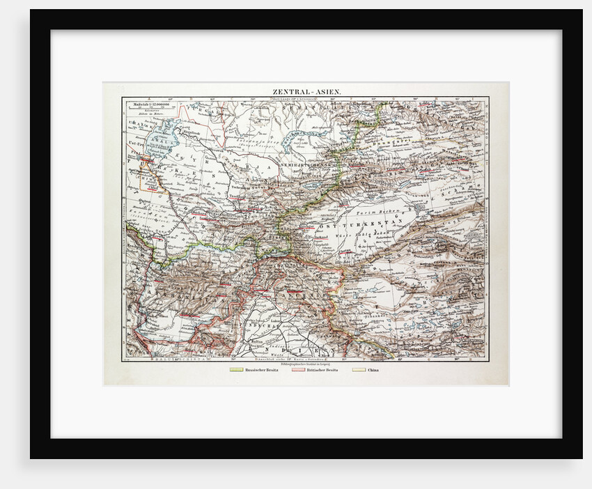 Map of Central Asia Afghanistan Pakistan Republic of Tajikistan Turkmenistan the Republic of Uzbekistan Tibet and the North of India 1899 by Anonymous