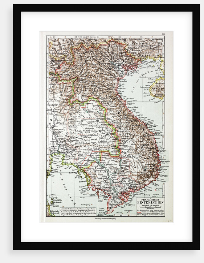 Map of Vietnam Cambodja Laos 1899 by Anonymous