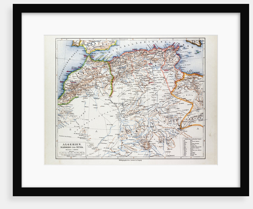 Map of Algeria Morocco and Tunisia 1899 by Anonymous