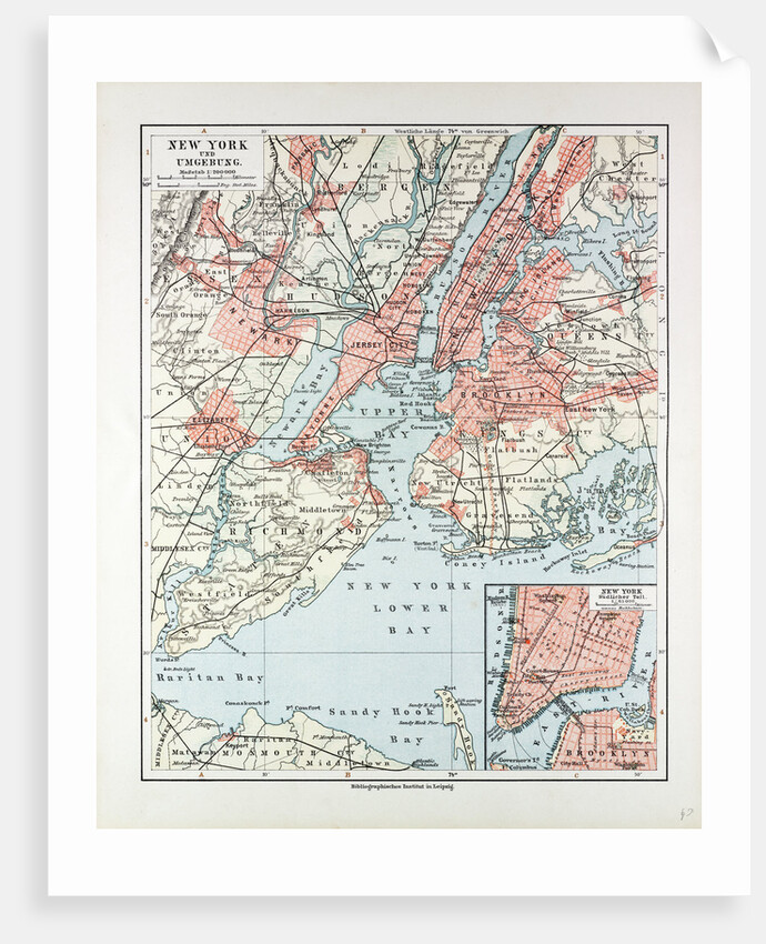 Map of New York, United States of America 1899 by Anonymous