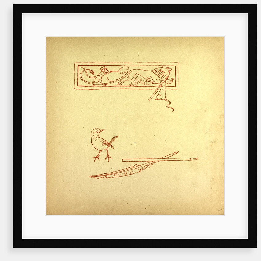 A Bird and a Feather and a Mouse Shooting at a Lion by Anonymous