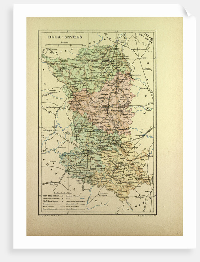 Map of Deux-Sèvres France by Anonymous
