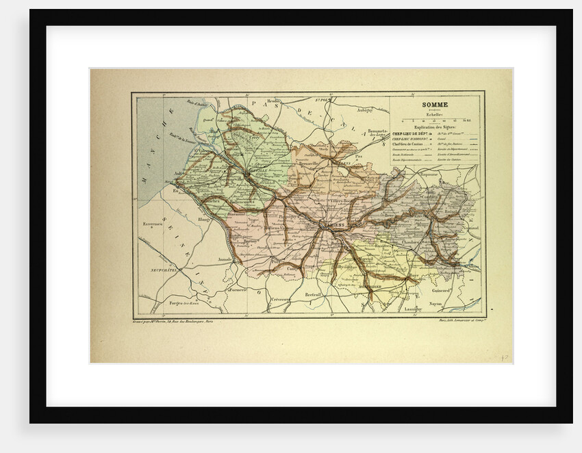 Map of Somme France by Anonymous