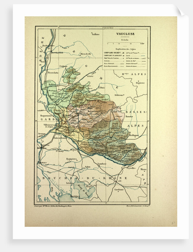 Map of Vaucluse France by Anonymous