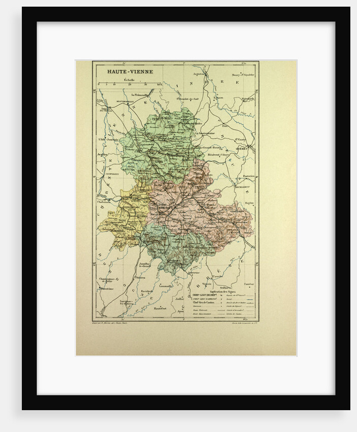 Map of Haute-Vienne France by Anonymous
