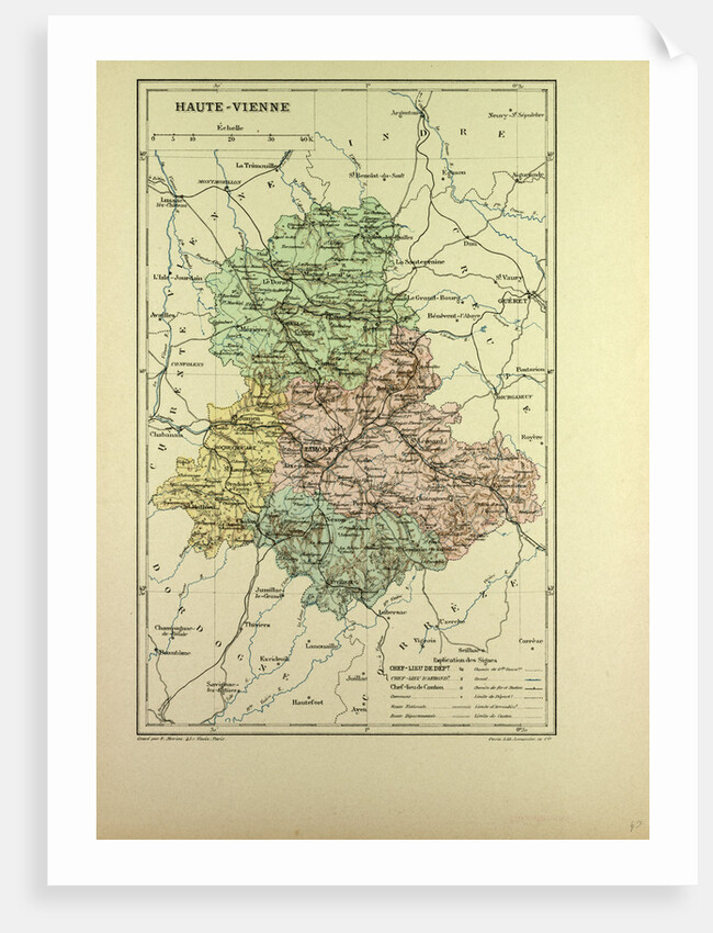 Map of Haute-Vienne France by Anonymous