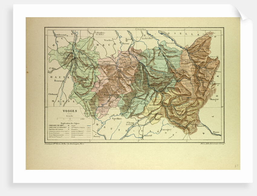 Map of Vosges France by Anonymous
