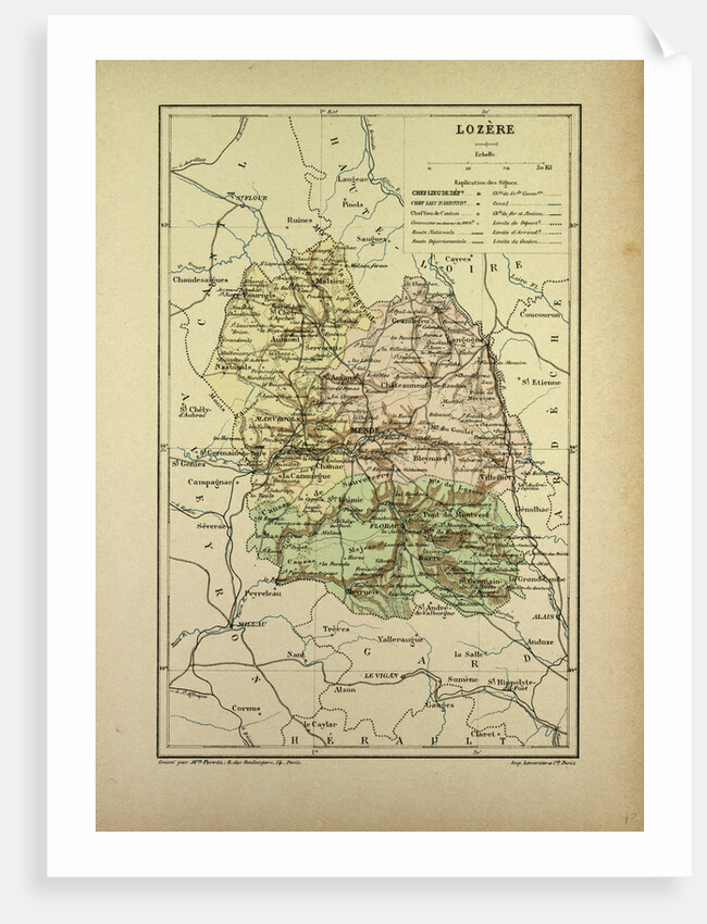 Map of Lozère France by Anonymous