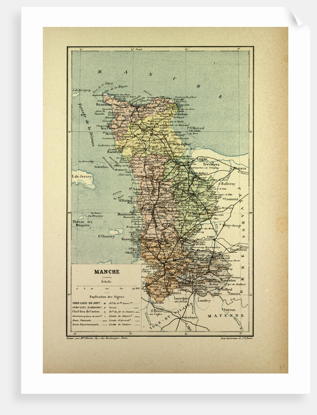 Map of Manche France by Anonymous