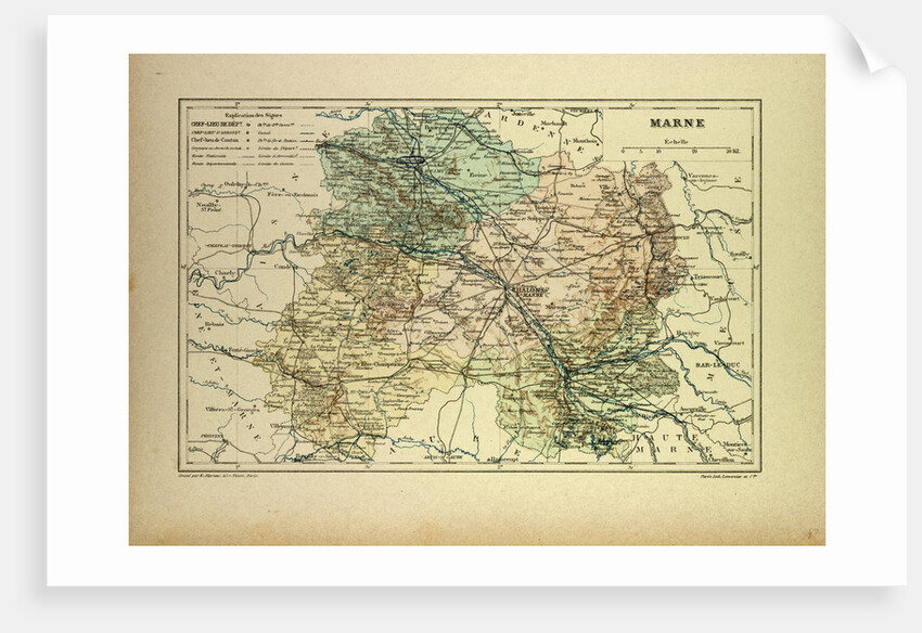 Map of Marne France by Anonymous