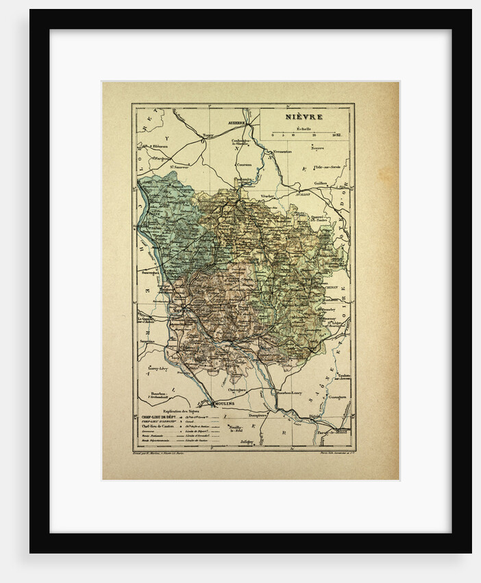 Map of Nièvre France by Anonymous