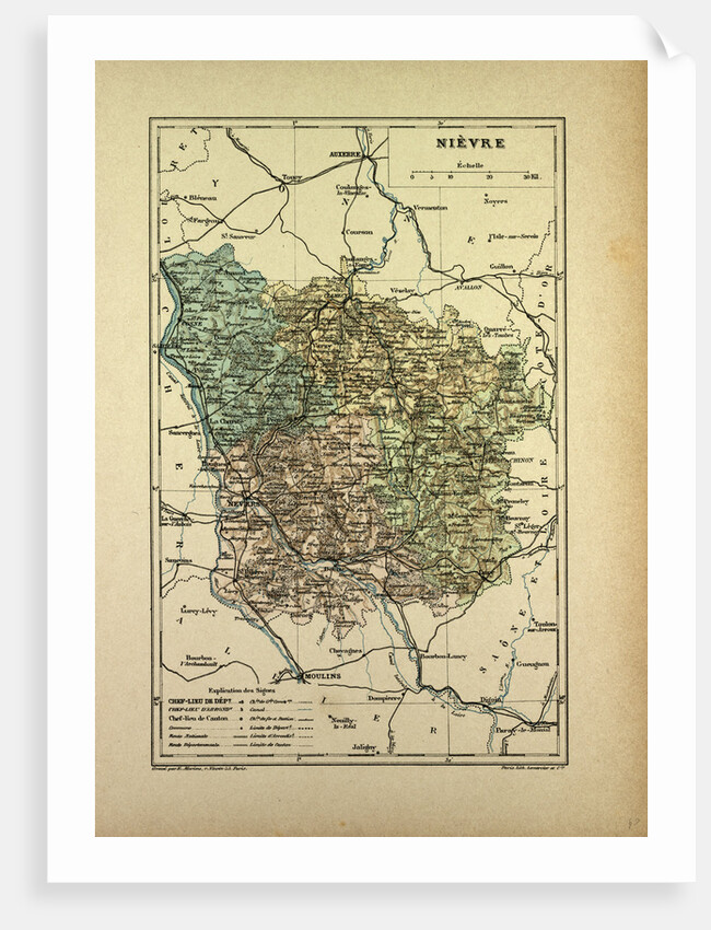 Map of Nièvre France by Anonymous