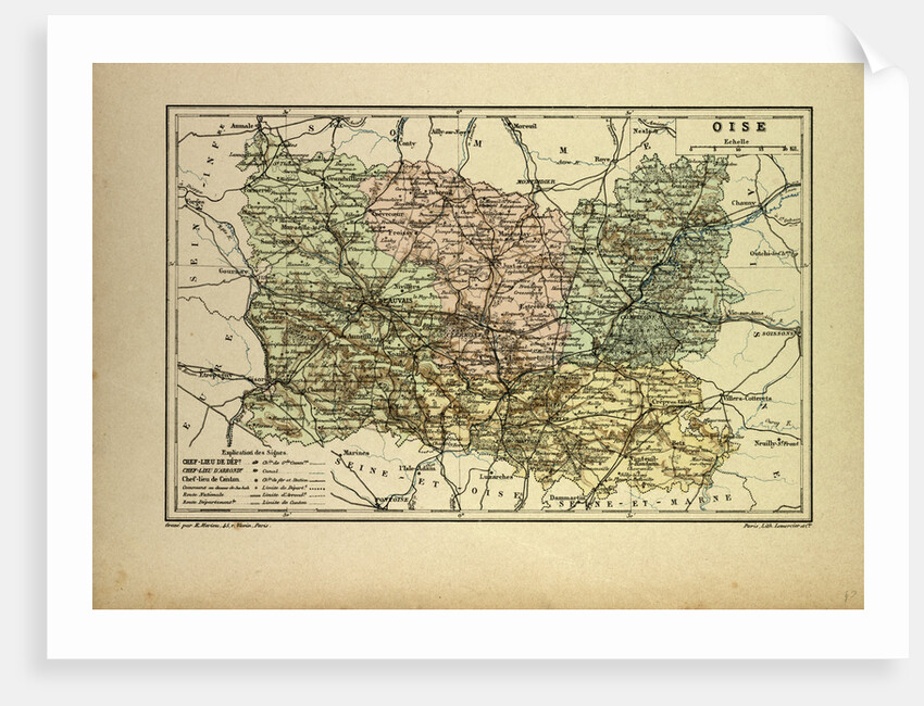 Map of Oise France by Anonymous