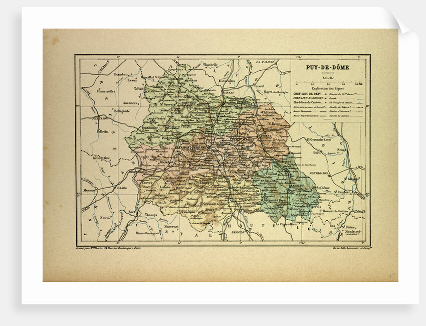 Map of Puy-De-Dôme France by Anonymous