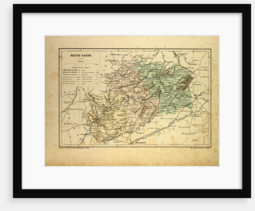 Map of Haute-Saône France by Anonymous